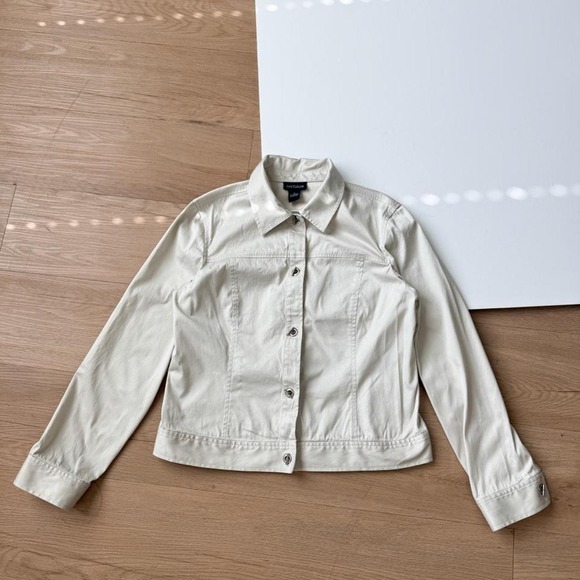 Ann Taylor Jackets & Blazers - Ann Taylor Women Cream Cotton Blend Button Down Jacket Size Medium Off White